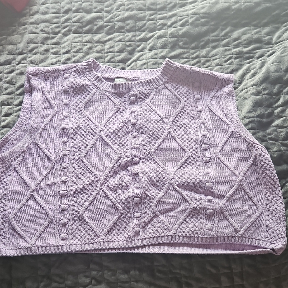 a.n.a Lilac Textured Knit Sweater Vest